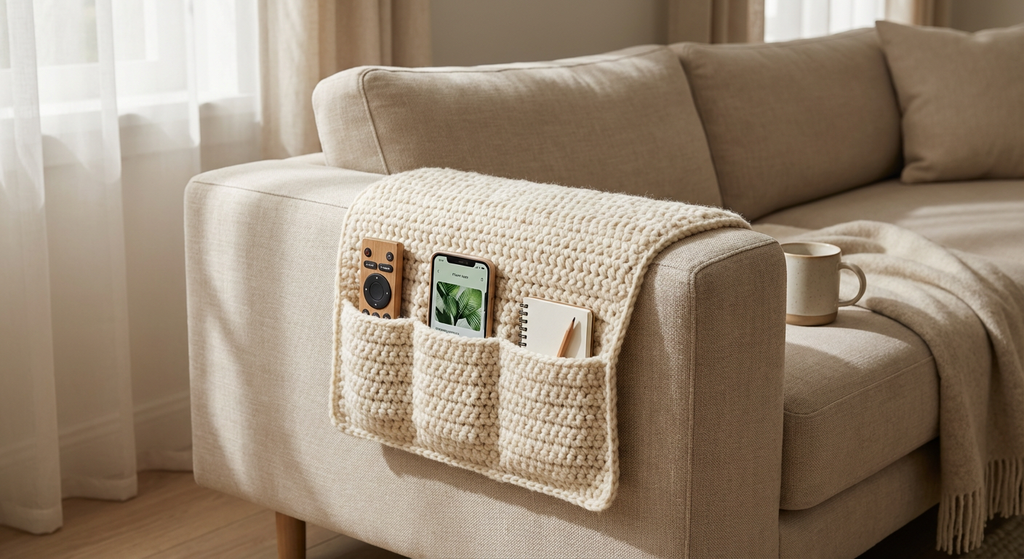 Crochet Couch Arm Pocket - Stylish Sofa Organizer